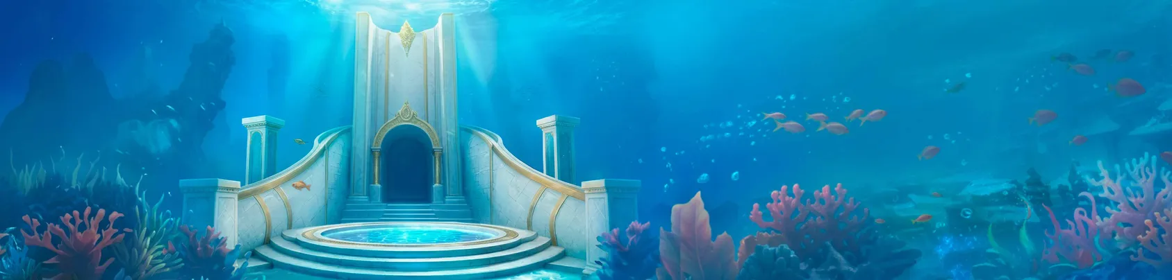 Ein goldener Palast in der Unterwasserwelt von Casea
